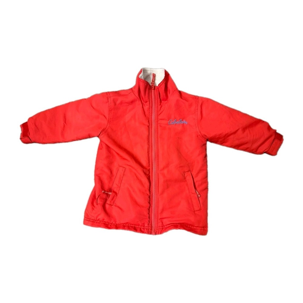 Cabela's Youth Full-Zip Jacket - Solid Red - Fleece Lined - No Hood Size S (6/7)